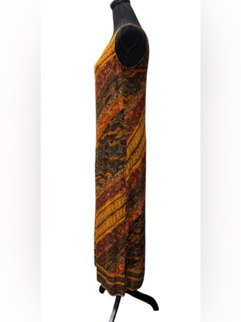 Rabbit Rabbit Rabbit Designs Abstract Maxi Dress Rayon Boho Petite 6P - Picture 6 of 11